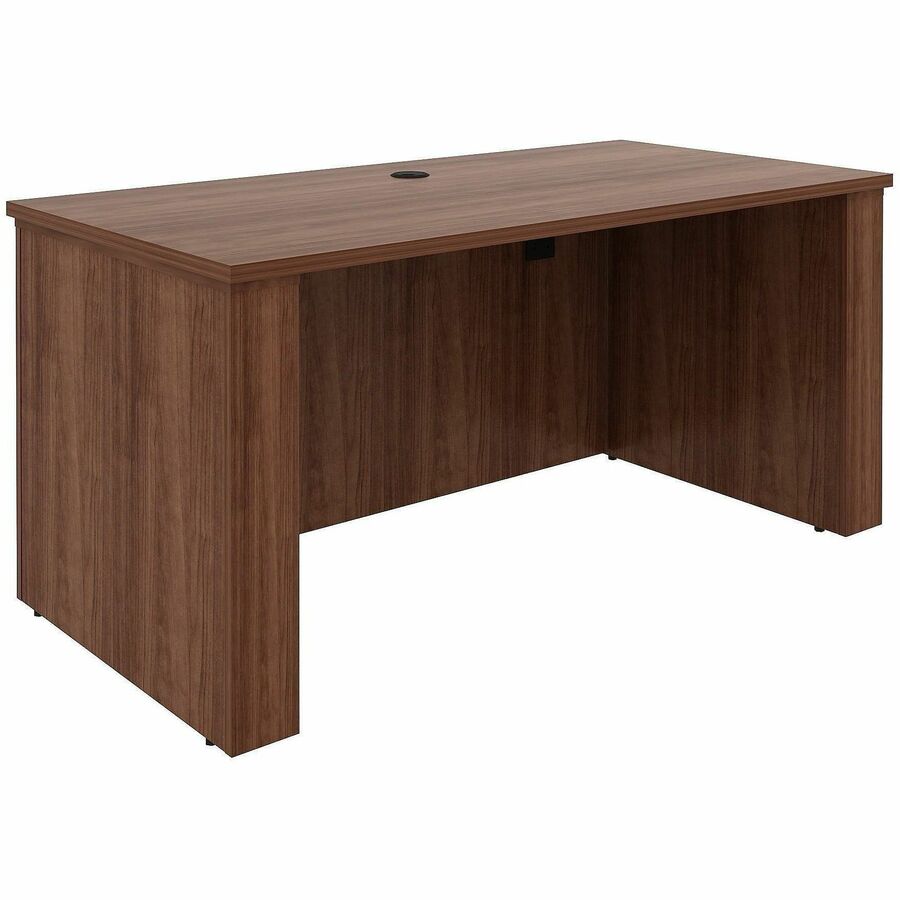 Lorell Essentials 60" Sit-to-Stand Desk Shell - 49" Height x 60" Width x 29" Depth, 1" Thickness Top - Finish: Walnut, Laminate - Walnut, Laminate Table Top - Laminated, Cam Lock, Durable, Grommet, Cord Management, Modesty Panel, Privacy Panel, Adjusta...