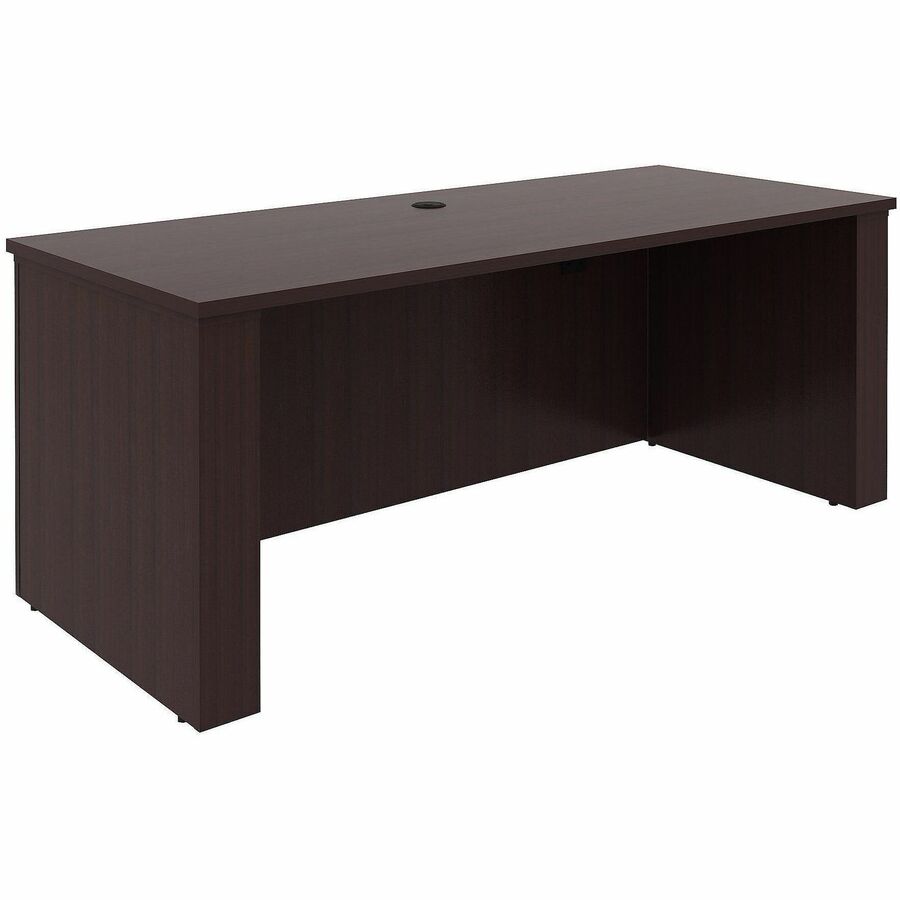 Lorell Essentials 72" Sit-to-Stand Desk Shell - 49" Height x 72" Width x 29" Depth, 1" Thickness Top - Finish: Espresso, Laminate - Espresso, Laminate Table Top - Laminated, Cam Lock, Cord Management, Durable, Adjustable Feet, Modesty Panel, Privacy Pa...