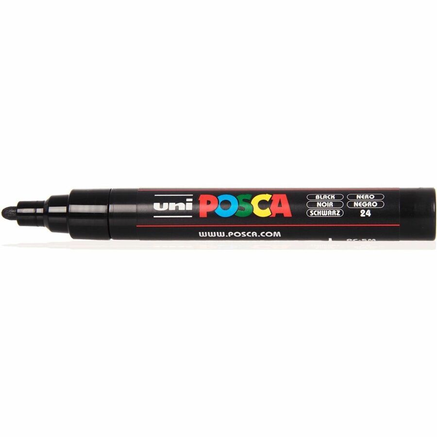 POSCA PC-5M WaterBased Paint Marker - Erasable - Washable - Assorted Ink - Water Based - Multipurpose - 4 / Pack