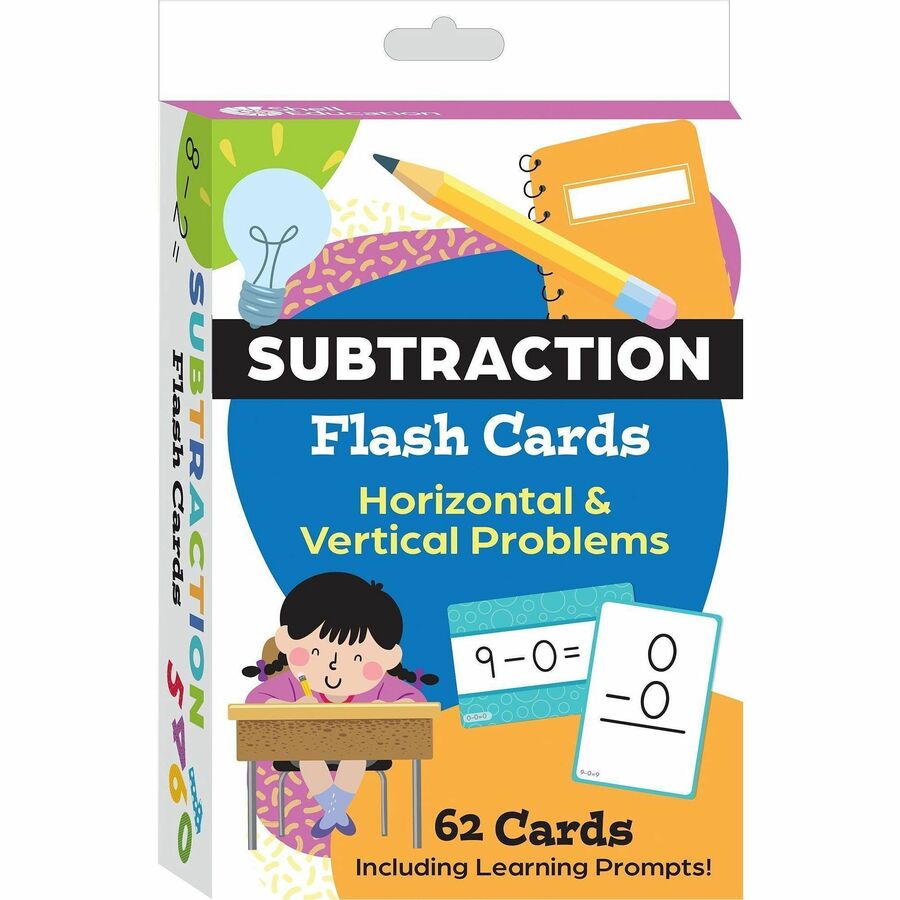 Shell Education Teacher Created Materials Subtraction Flash Cards - Theme/Subject: Fun - Skill Learning: Number, Practice, Grasping, Sorting, Flipping, Subtraction - 3-12 Year - 1 Each