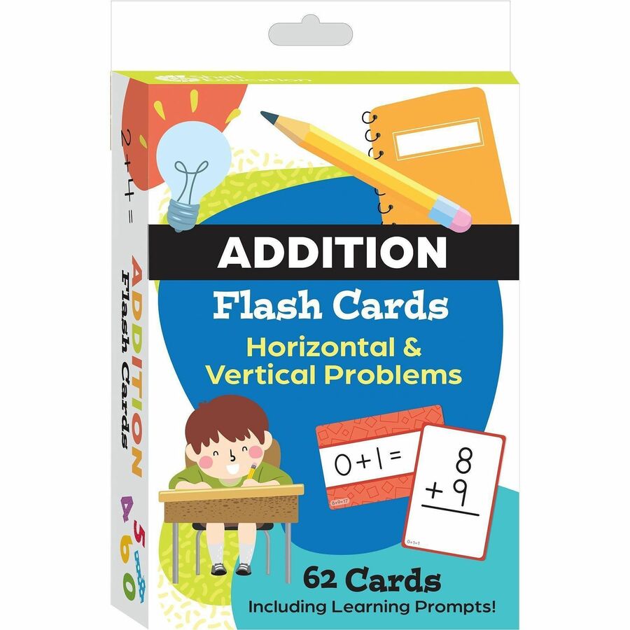 Shell Education Teacher Created Materials Addition Flash Cards - Theme/Subject: Fun - Skill Learning: Addition, Number, Practice, Grasping, Sorting, Flipping - 3-12 Year - 1 Each