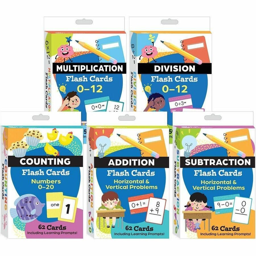 Shell Education Teacher Created Materials Math Flash Cards Set - Skill Learning: Multiplication, Counting, Addition, Subtraction, Division, Mathematics - 3-13 Year - 1 Each