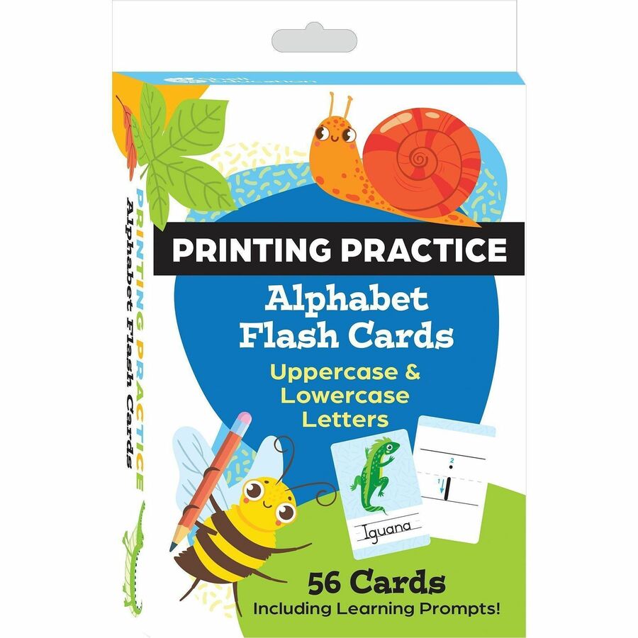 Shell Education Teacher Created Materials Printing Practice Alphabet Flash Cards - Theme/Subject: Fun - Skill Learning: Alphabet, Practice, Uppercase Letters, Lowercase Letters, Flipping, Sorting - 3-10 Year - 1 Each