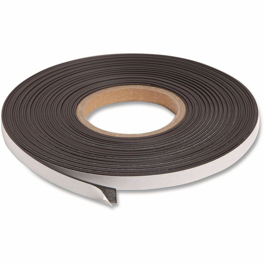 U Brands Dual-Sided Magnetic Adhesive Tape - 16.67 yd Length x 0.50" Width - Black - 1 Each