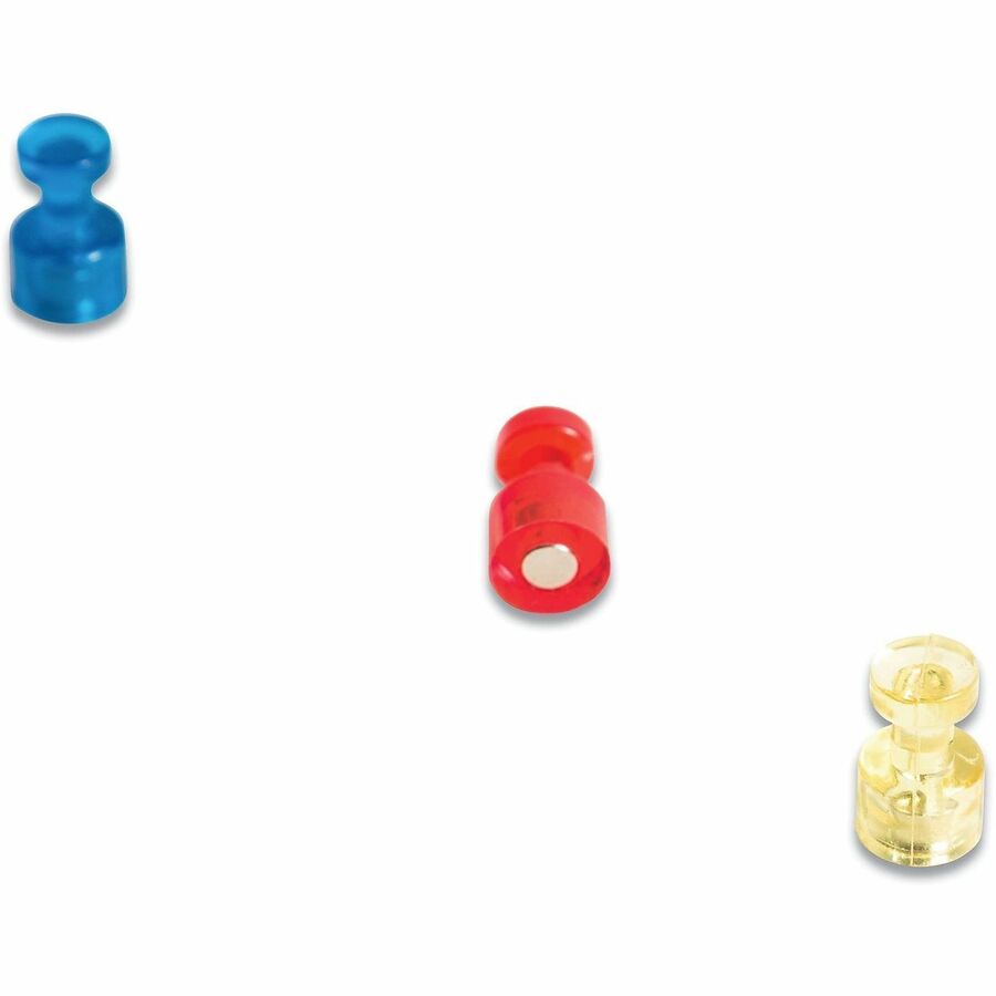 U Brands High-Energy Magnetic Push Pins - 0.7" Length x 0.4" Diameter - for Magnetic Surface, Magnetic Whiteboard, Steel, Project, Bulletin Board - Durable - Assorted - Plastic - 6 / Pack