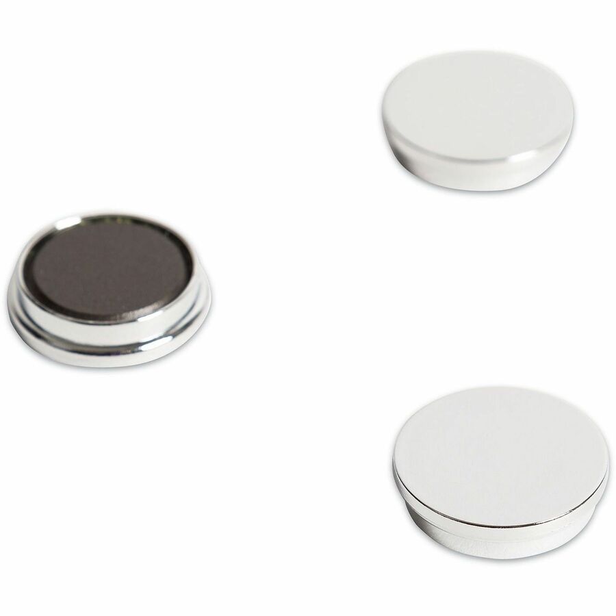 U Brands Interchangable Color-Coding Board Magnets - 1.3" Diameter - Circle - 10 / Pack - Silver