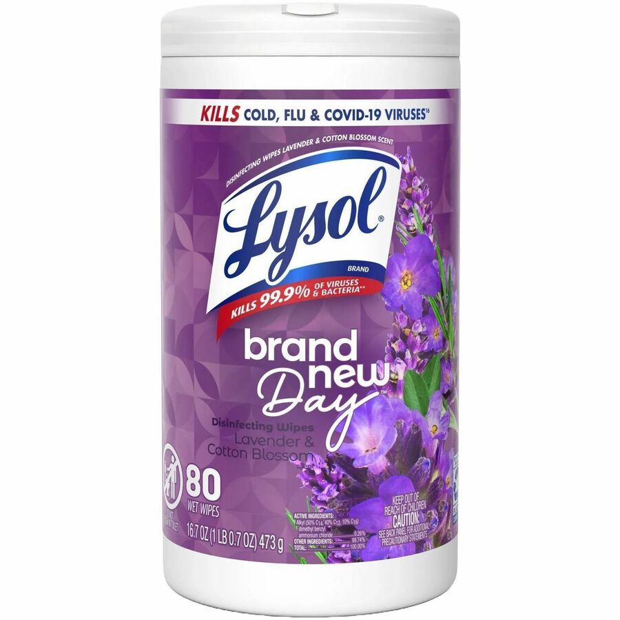 Lysol Disinfecting Wipes - For Multipurpose, Multi Surface - Wipe - Lavender & Cotton Blossom Scent - Recommended For: Virus Remover, Bacteria Remover, Allergen Remover, Dust Mite Remover, Debris Remover, Pet Dander Remover, Pollen Remover, Fungi Remov...