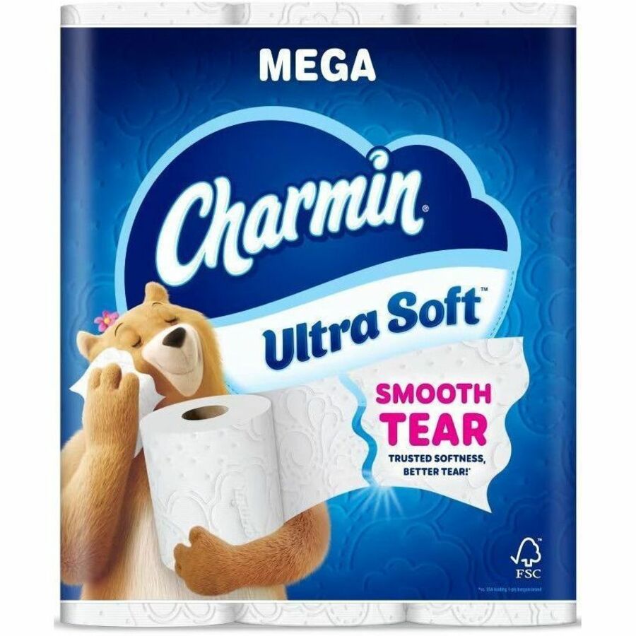 Charmin Ultra Soft Mega Roll - 2 Ply - Mega - White - Paper - 24/Pack - 1 Carton