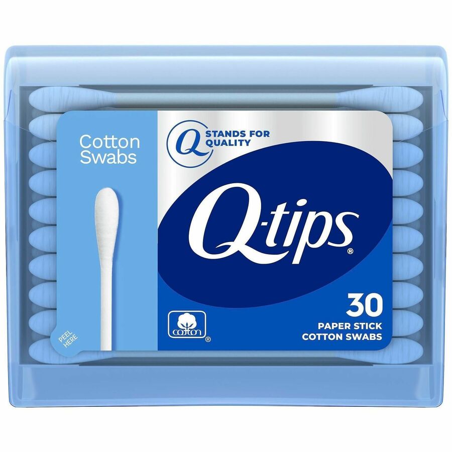 Soapbox Q-tips Original Cotton Swabs Compact Travel Pack - Cotton - Blue - 3600 Cotton Swabs/Pack - 1 Carton
