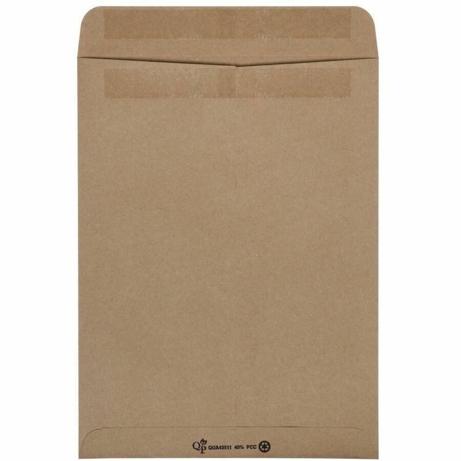 Quality Park Eco-friendly Redi-Seal Cat. Envelopes - Catalog - 9" Width x 12" Length - 24 lb - Self-sealing - Brown - Kraft - 100 / Box