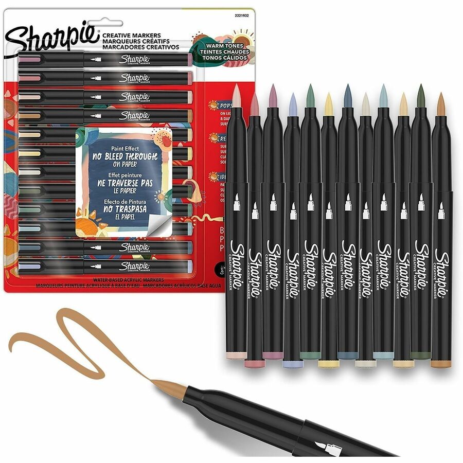 Sharpie Creative Markers - Water Based, Acrylic Based - Multipurpose - 12 / Pack