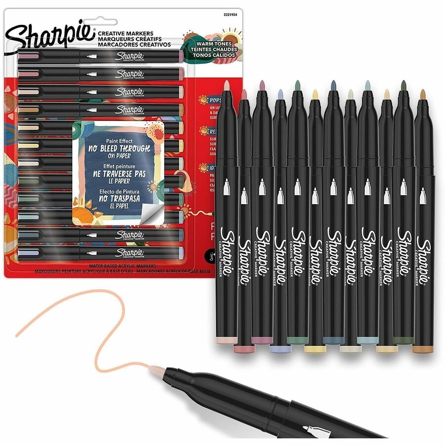 Sharpie Creative Markers - Water Based, Acrylic Based - Multipurpose - 12 / Pack