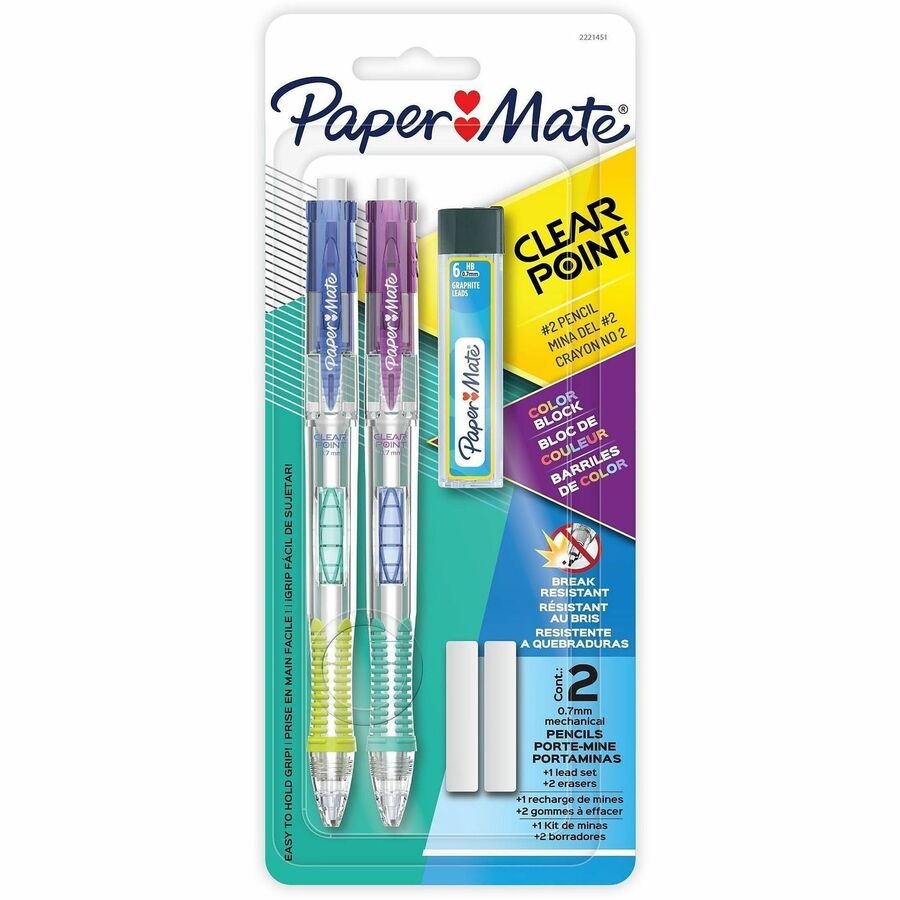 Paper Mate Clearpoint Mechanical Pencil - 0.7 mm Lead - 2 / Pack