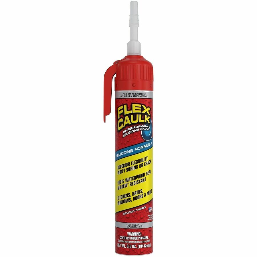 FLEX SEAL Advanecd High-Performance Caulk - Silicone - Clear - 0.41 lb - 1