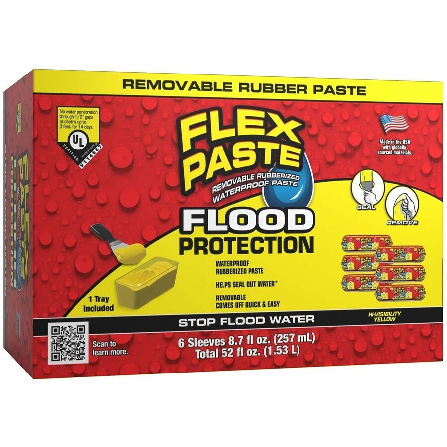 FLEX SEAL SECUR Low-Level Flood Protection Flood Paste - Yellow - 0.55 lb - 1