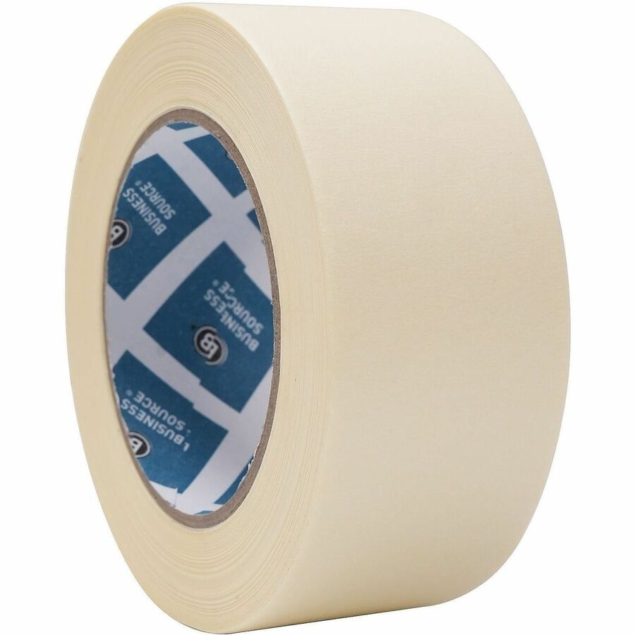 Business Source Utility-purpose Masking Tape - 60 yd Length x 2" Width - 3" Core - Tan - Crepe Paper Backing - For Holding, Bundling, Sealing, Masking - 1 Roll