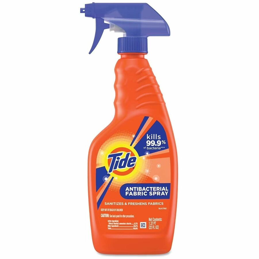Tide Antibacterial Fabric Spray - For Multi Surface - Spray - 22 fl oz (0.7 quart) - Recommended For: Bacteria Remover, Germs Remover, Odor Remover - Anti-bacterial, Light Scent, Deodorize, Freshen, Fast Acting - Orange - 6 / Carton