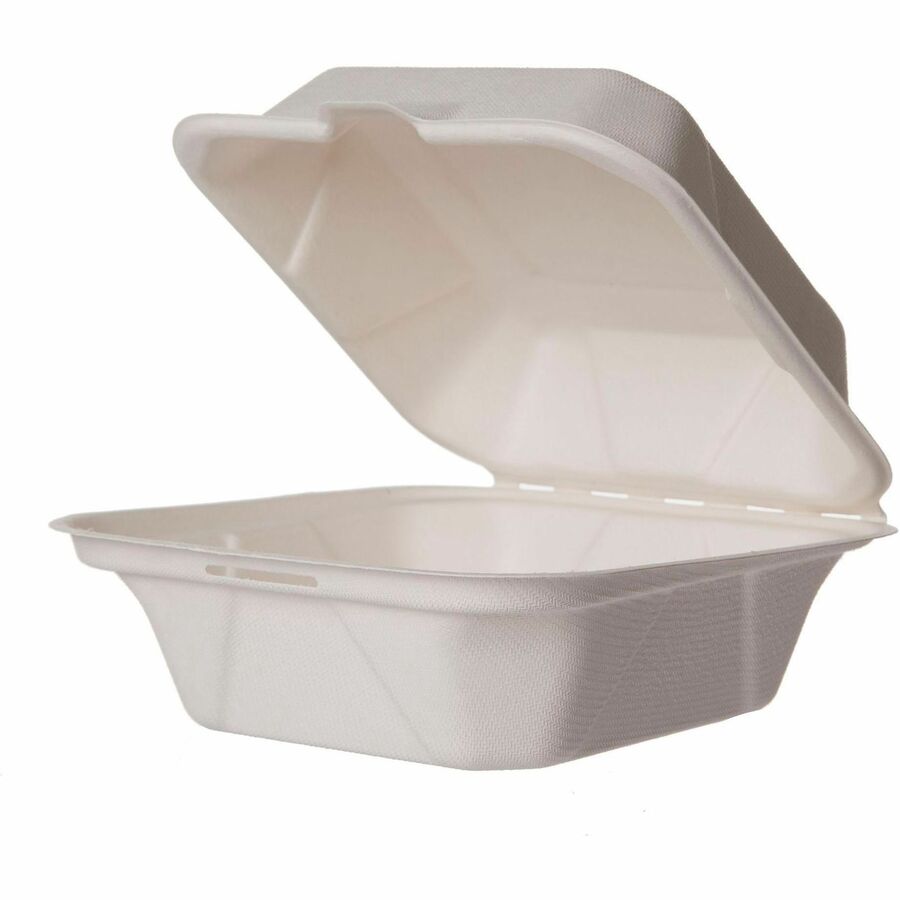 Vegware Compostable Takeout Containers - Food Storage, Food, Salad - 6" Diameter - Natural - Fiber Body - 500 / Carton