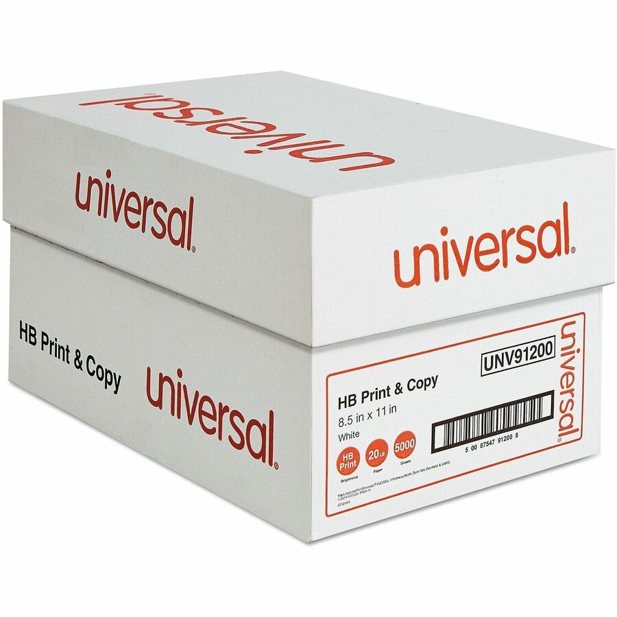 Universal High-Bright Multi-Purpose Paper - Letter - 8 1/2" x 11" - 20 lb Basis Weight - Smooth - High Brightness, Printable - White - 500 Sheets per Ream - 10 Ream/Carton - 40 / Pallet