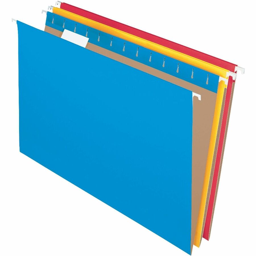 Business Source 1/5 Tab Cut Legal Hanging Folder - 8 1/2" x 14" - Fiber, Kraft - Assorted - Label, Tab - 0% Recycled - 25 / Box