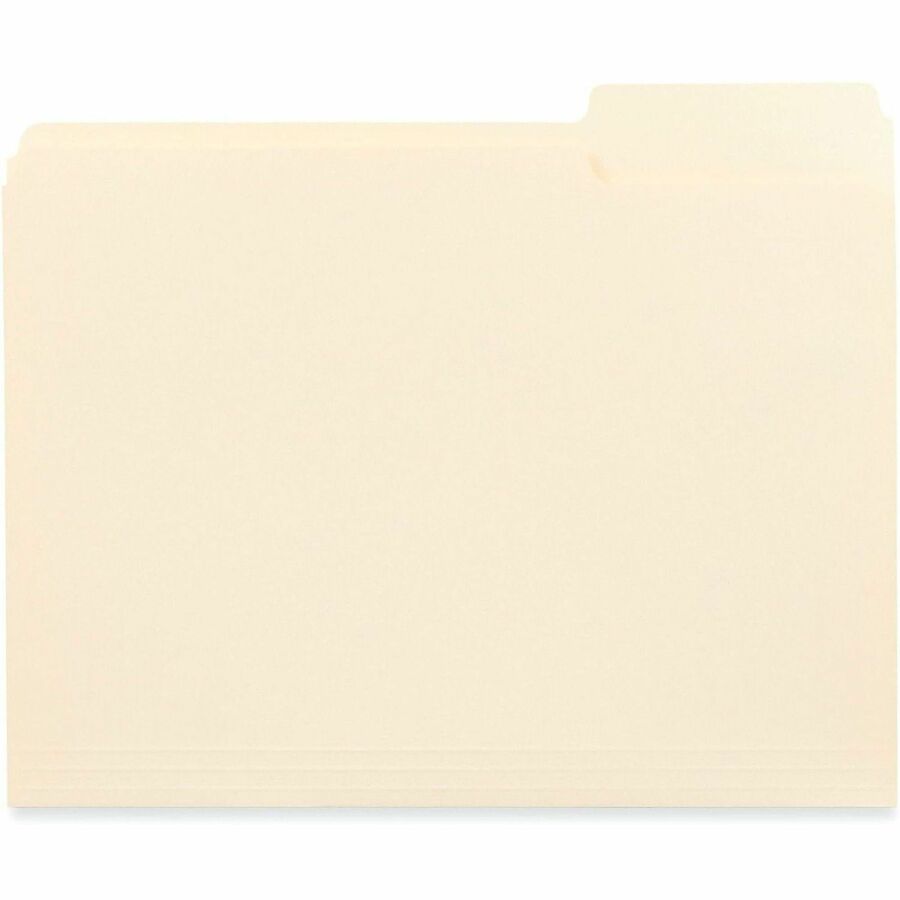 Business Source 1/3 Tab Cut Letter Top Tab File Folder - 8 1/2" x 11" - 3/4" Expansion - Top Tab Location - 11 pt. - Paper Stock - Manila - Durable, No-sag Expansion, Undercut Tab, Labeling Area, Tab - 0% Recycled - 250 / Carton