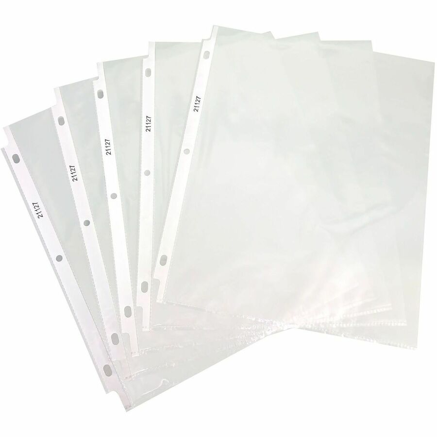 Business Source Nonglare Top-Loading Sheet Protectors - Sheet Capacity - For Letter 8 1/2" x 11" Sheet - 3 x Holes - Ring Binder - Top Loading - Clear - Polypropylene - 200 / Box