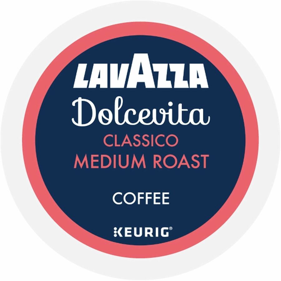 Lavazza K-Cup, Pod, Ground Dolcevita Classico K-Cup Coffee Pods - Compatible with Keurig Brewer - Medium - K-Cup, Pod, Ground - Dolce Vita, Classico, Robusta, Arabica, Dried Fruit - Kosher - 22 Boxes/Carton - 4 / Carton