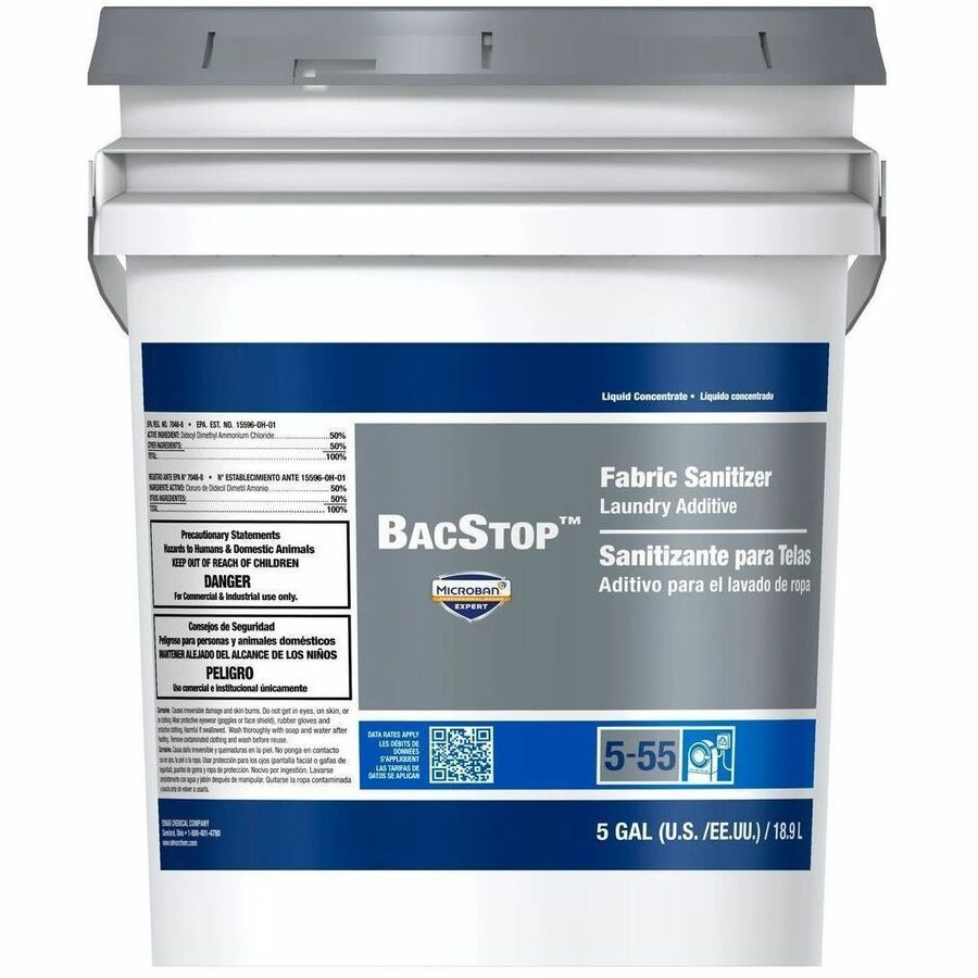 BacStop Fabric Sanitizer - For Fabric, Healthcare, Laundry, Garment - Concentrate - Liquid - 640 fl oz (20 quart) - Recommended For: Bacteria Remover, Odor Remover - Alkylphenols-free, Benzene-free, Lead-free, Mercury-free, Cadmium-free, PVC Free, PAHs...