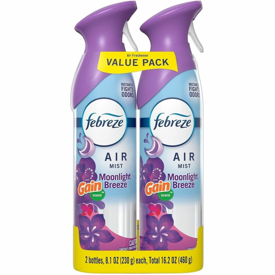 Febreze Air Mist Air Freshener Spray - Spray - 8.1 fl oz (0.3 quart) - Gain Moonlight Breeze - Odor Neutralizer, Long Lasting - 2/Pack - 3 / Carton
