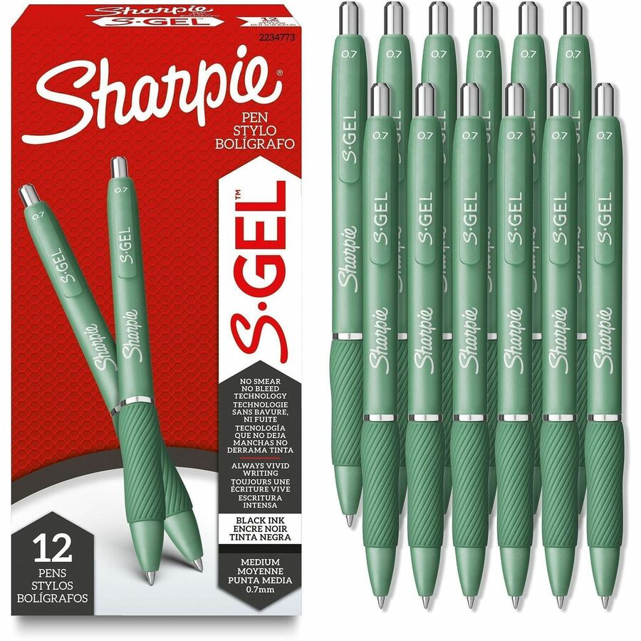 Sharpie S-Gel Pens - Black Ink - Gel-based - Writing, Home, School, Office - 12 / Dozen