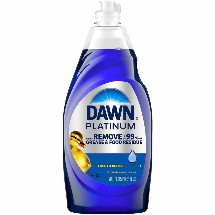 Dawn Platinum Dishwashing Soap - For Multipurpose - Liquid - 24 fl oz (0.8 quart) - Fresh Rain Scent - Recommended For: Grease Remover, Grime Remover, Food Remover, Residue Remover, Stain Remover - Phosphate-free - Blue - 10 / Carton