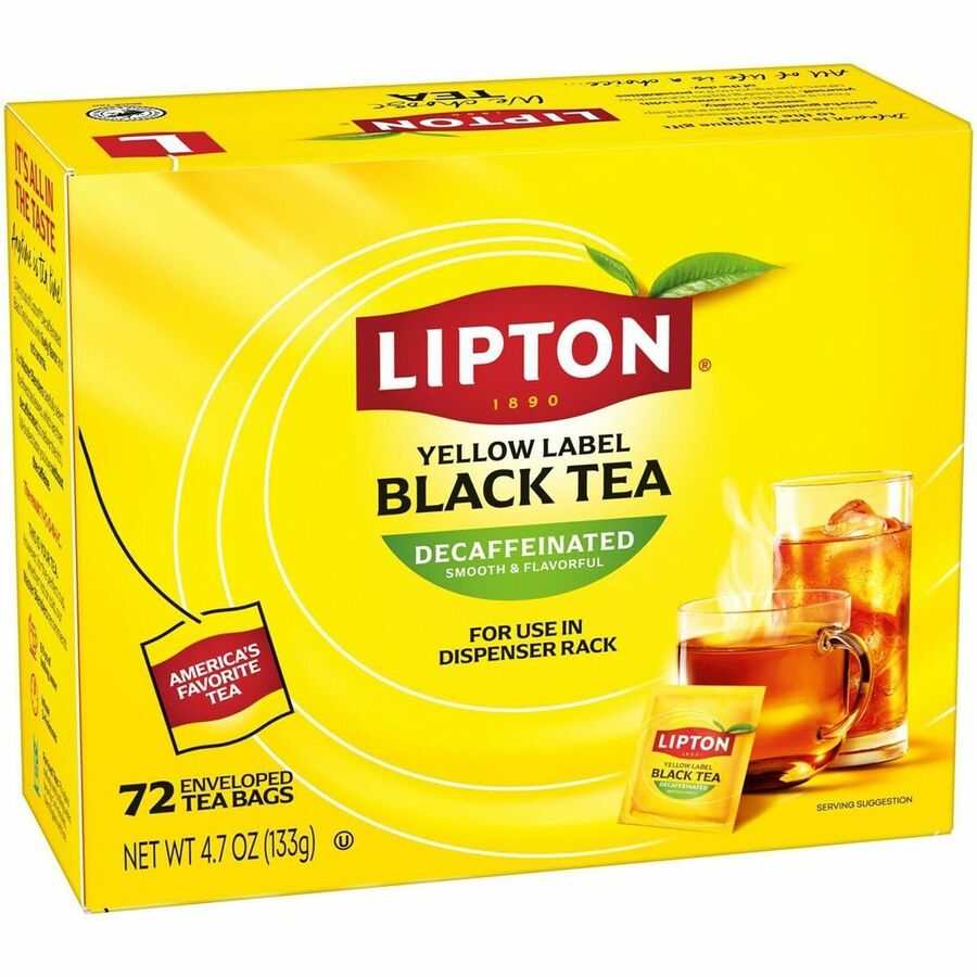 Lipton®, Classic Tea Bags Black Tea Bag - Black Tea - 100 Teabag - Decaffeinated - 100 / Box