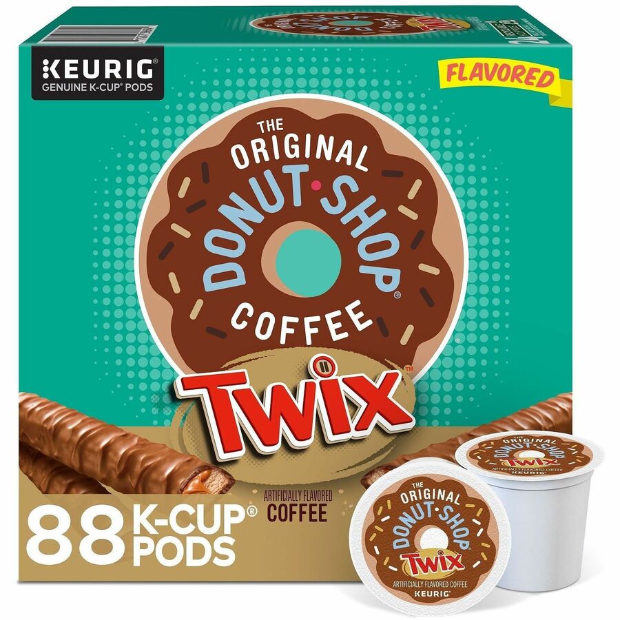 The Original Donut Shop®, K-Cup, Pod Twix Coffee K-Cups - Light - K-Cup, Pod - Twix, Chocolate, Caramel - Kosher - 24 Coffee/Box - 4 / Carton