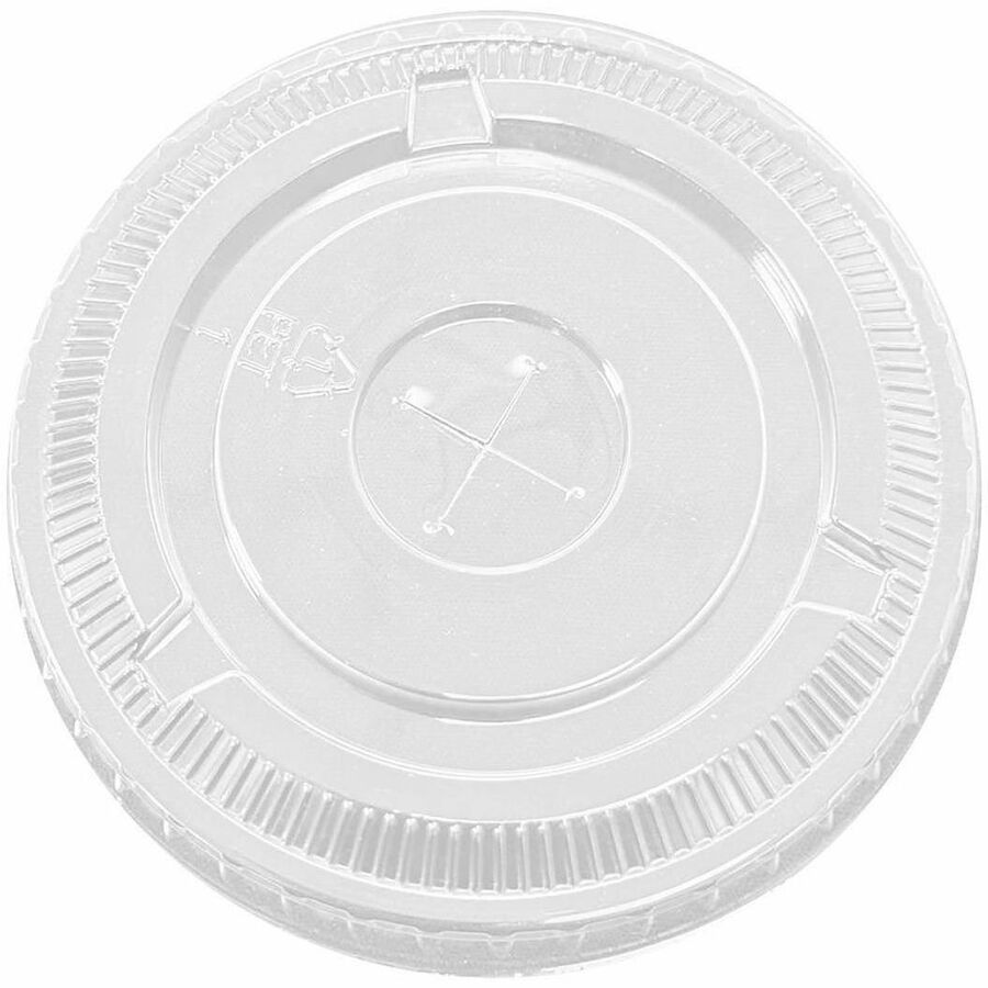 Genuine Joe Lids for Plastic Cold Cups - Polyethylene Terephthalate (PET) - Clear - 1000 Lids/Box - 1 Carton