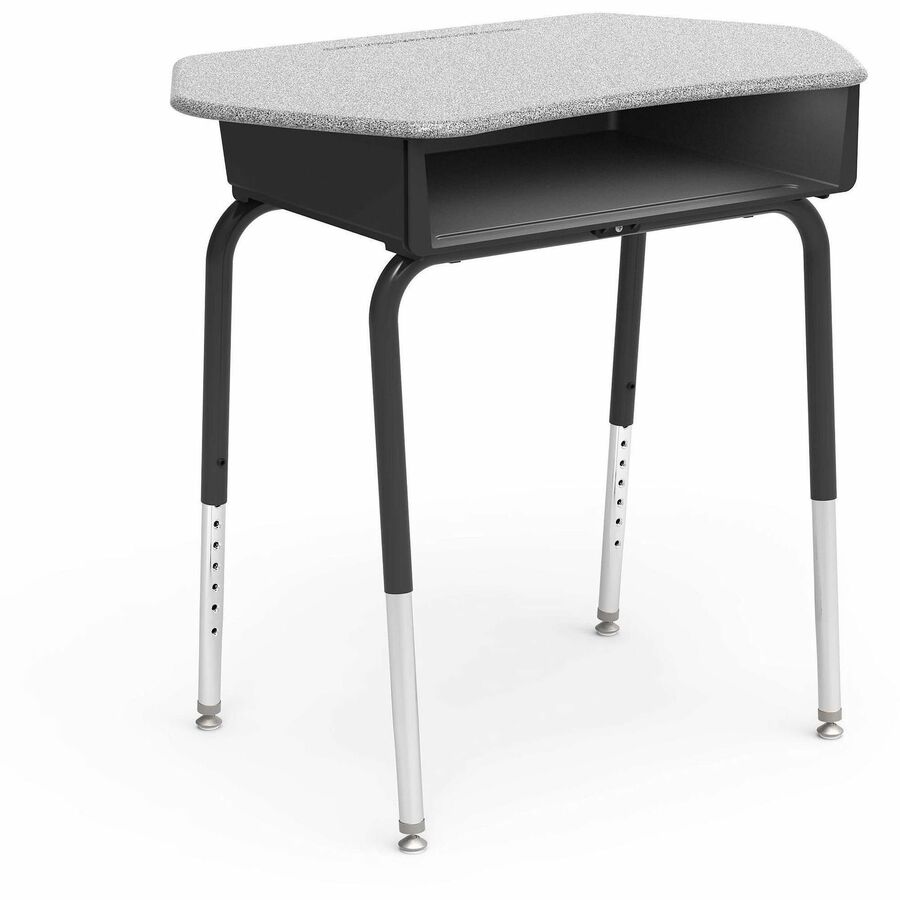 Lorell League Dry-Erase Top Student Desk with Book Box - x 33" Width x 20" Depth - Material: Hard Plastic - Finish: Gray Nebula - Durable, Storage Space - For Student, Book, Storage - 2 / Carton