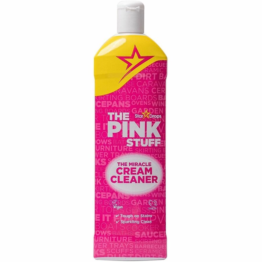 The Pink Stuff Cream Cleaner - For Multi Surface, Multipurpose - Cleaning Cream, Liquid - 16.9 fl oz (0.5 quart) - Recommended For: Grease Remover, Grime Remover, Stain Remover - Abrasive, Cruelty-free, Versatile - Pink Bottle - 12 / Carton