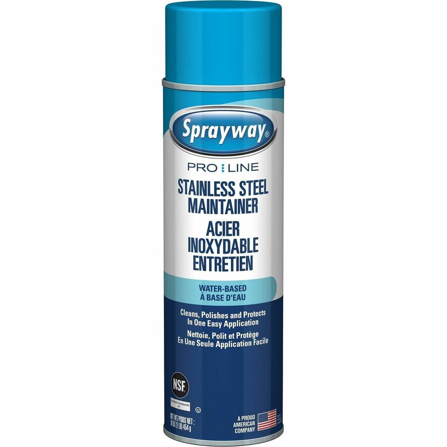 Sprayway Water-Based Stainless Steel Maintainer - For Multipurpose - Foam, Aerosol, Spray - 16 fl oz (0.5 quart) - Recommended For: Fingerprint Remover, Smudge Remover, Streak Remover, Water Mark Remover - Smudge Resistant, Oil Based, Streak-free, Fing...