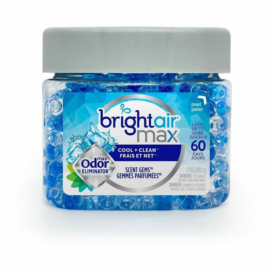 Bright Air Max Odor Eliminator Scent Gems - Gel - 14 oz - Cool + Clean - 60 Day - Odor Neutralizer, Phthalate-free, Paraben-free, Formaldehyde-free, NPE-free, BHT Free, Cruelty-free - 1 Each