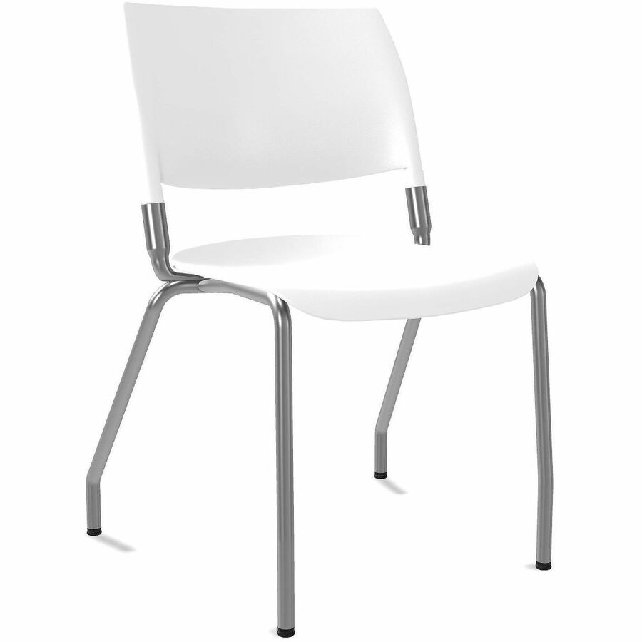 NIMA 4-Leg Desk-Height Chairs - Gray Frame Color - Four-legged Base - Bianco - Steel, Plastic - 2 / Carton