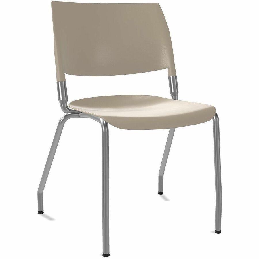 NIMA 4-Leg Desk-Height Chairs - Argento Frame Color - Steel Frame Material - Four-legged Base - Latte - Plastic - 2 / Carton