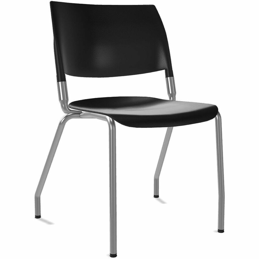 NIMA 4-Leg Desk-Height Chairs - Argento Frame Color - Steel Frame Material - Four-legged Base - Black - Plastic - 2 / Carton