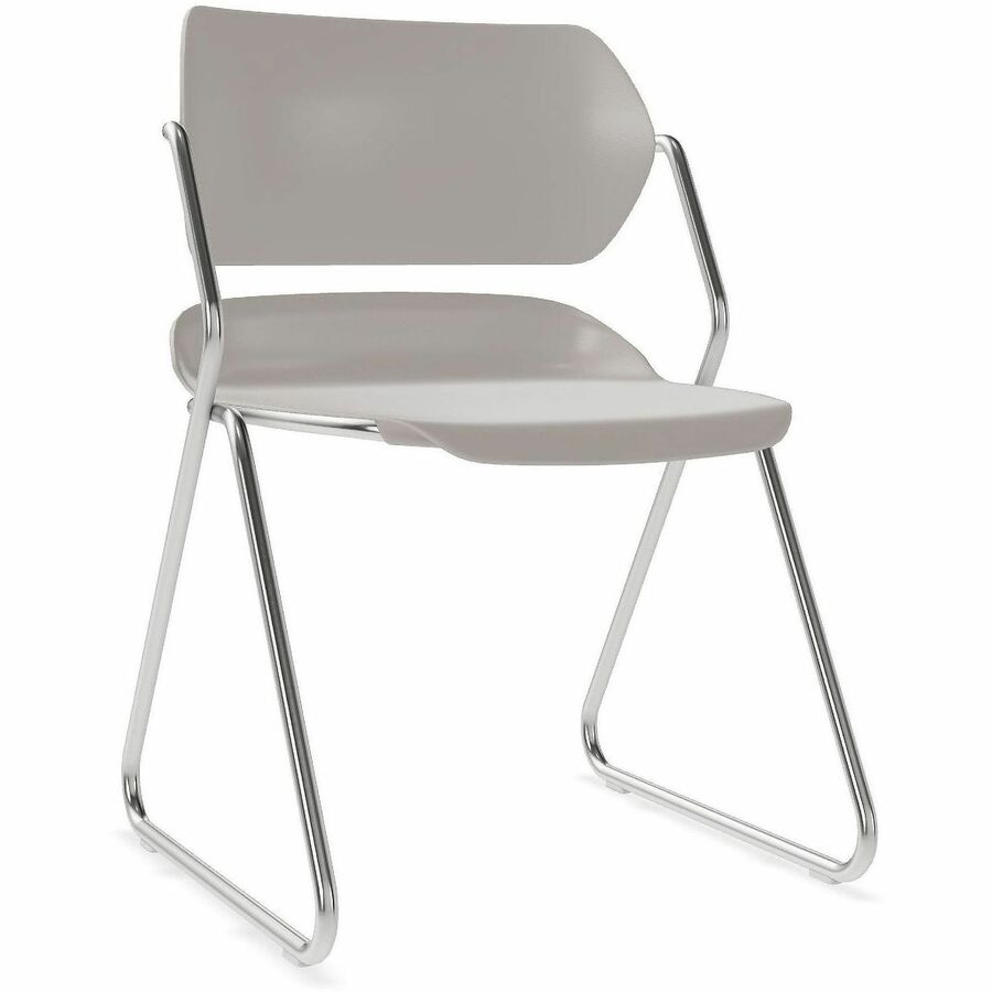 Acton Stacker Original Sled-Base Chairs - Gray Taupe Seat Color - Plastic Seat Material - Gray Taupe Back Color - Plastic Back Material - Chrome Frame Color - Tubular Steel Frame Material - Sled Base - Navy - 2 / Carton