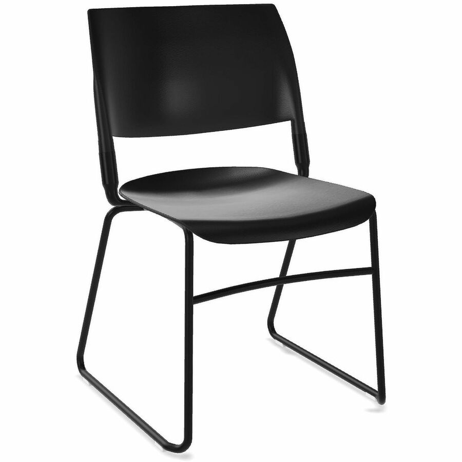 NIMA Sled-Base Desk-Height Chairs - Black Frame Color - Steel Frame Material - Sled Base - Black - Plastic - 1 Carton