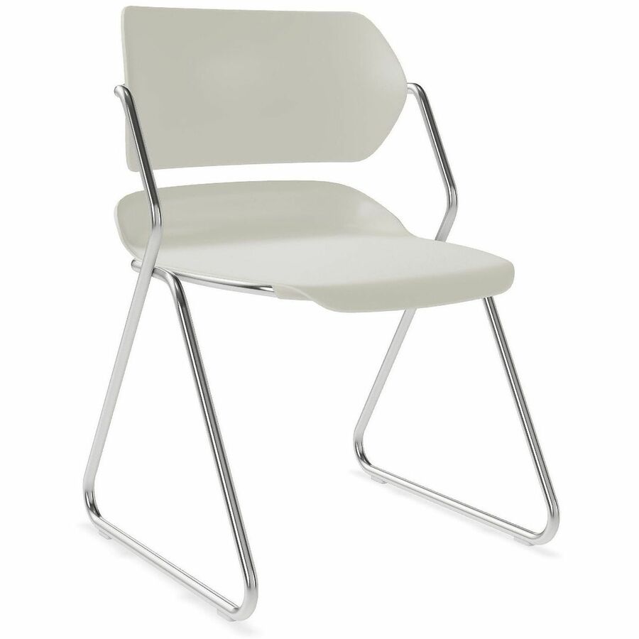 Acton Stacker Original Sled-Base Chairs - Pearl Seat Color - Plastic Seat Material - Pearl Back Color - Plastic Back Material - Chrome Frame Color - Tubular Steel Frame Material - Sled Base - 2 / Carton
