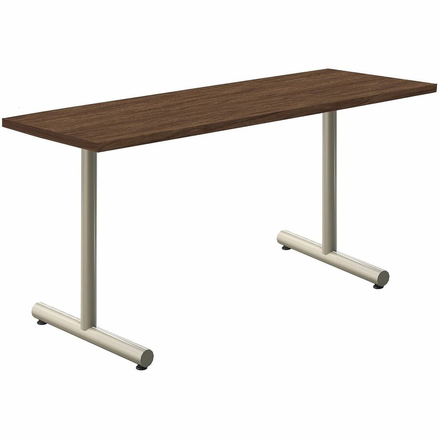 Acacia Collection Table Desk - Mangalore Mango Top - Black T-shaped, Powder Coated Base - 18" Table Top Width x 60" Table Top Depth x 1.10" Table Top Thickness - 30" Height - Assembly Required - High Pressure Laminate (HPL) Top Material - Steel Base Ma...