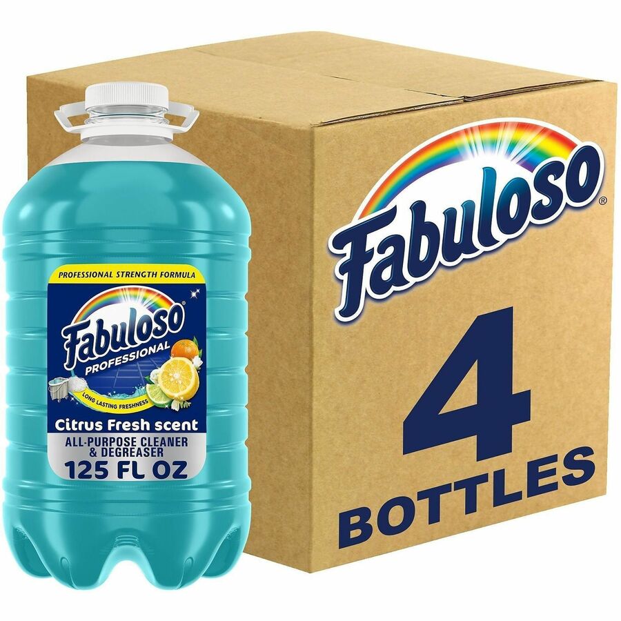 Fabuloso Ocean Multi-use Cleaner - For Multipurpose - Concentrate - Liquid - 125 fl oz (3.9 quart) - Citrus, Fresh, Lavender Scent - Recommended For: Grease Remover, Stain Remover - Long Lasting, Deodorize - Aqua4 / Carton