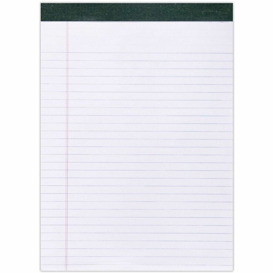 Roaring Spring Recycled Legal Pads - 40 Sheets - 80 Pages - Stapled/Tapebound - Both Side Ruling Surface - Wide Ruled Front Ruling - Double Line Red Margin - 15 lb Basis Weight - Legal - 8 1/2" x 11 3/4" Sheet Size - 8.5" Width x 11.8" Depth - White Pa...