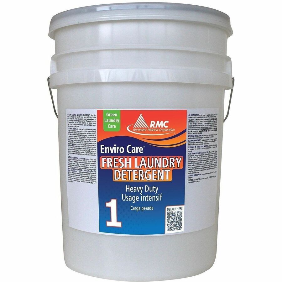 RMC Enviro Care Fresh Laundry Detergent - For Laundry, Institutional, Washing Machine - 640 fl oz (20 quart) - Fresh Scent - Recommended For: Stain Remover - Phosphate-free, Residue-free - Clear