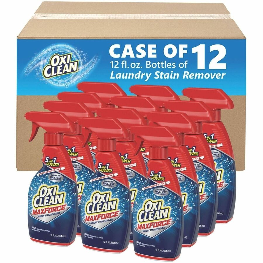 OxiClean Max Force Stain Remover - For Laundry, Commercial, Fabric - Spray - 12 fl oz (0.4 quart) - Recommended For: Stain Remover, Grass Stain Remover, Grease Remover, Oil Remover, Ice Cream Remover, Dried-on Food Remover, Blood Remover, Soil Remover...