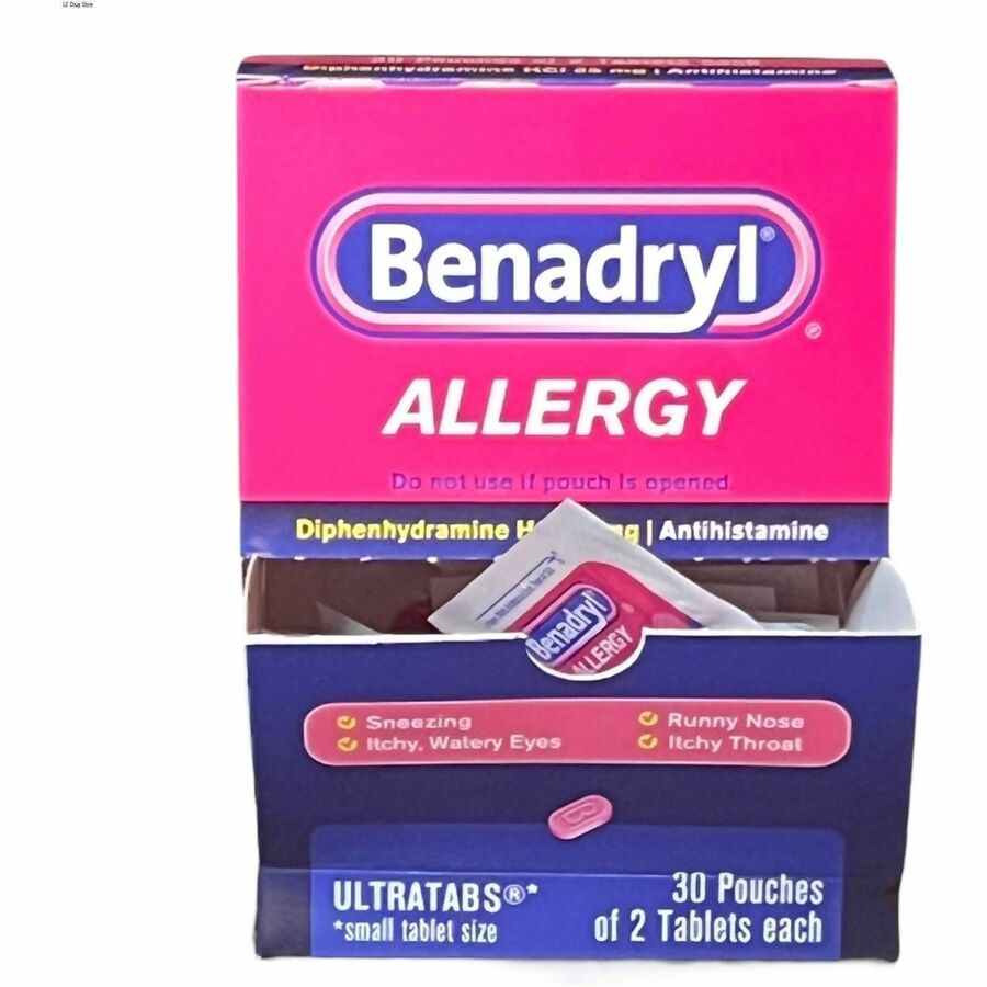 Lil' Drug Store Benadryl Allergy Relief Medication - For Allergy, Sneezing, Runny Nose, Itchy Eyes, Hives, Motion Sickness